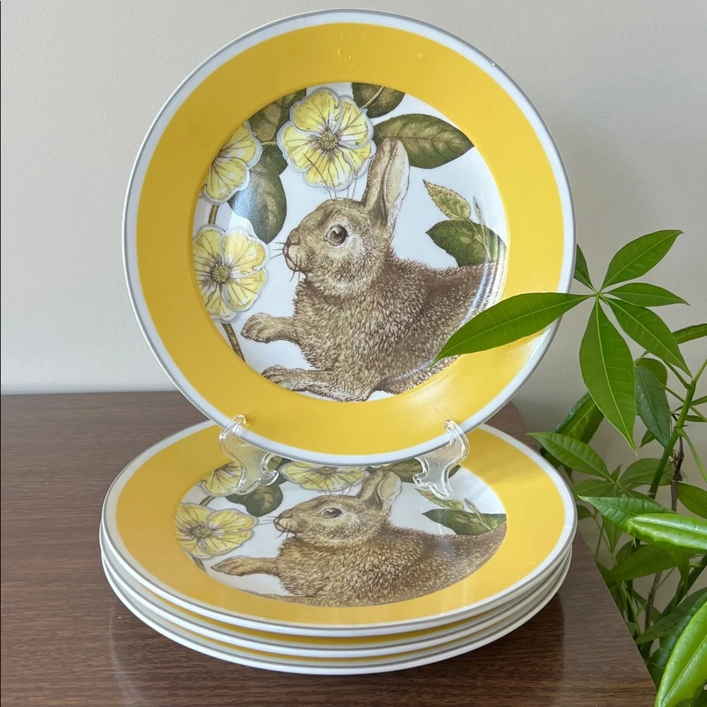 Williams Sonoma “Spring Bunny”🐇4 Plate Set